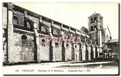 Cartes postales Vezelay Basilique de la Madeleine Ensemble Sud