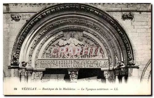 Ansichtskarte AK Vezelay Basilique de la Madeleine Le Tympan Exterieur