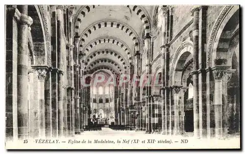 Cartes postales Vezelay Basilique de la Madeleine La Nef