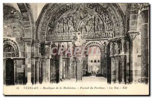 Ansichtskarte AK Vezelay Basilique de la Madeleine Portail de Narthex