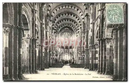 Cartes postales Vezelay Eglise de la Madeleine La Nef