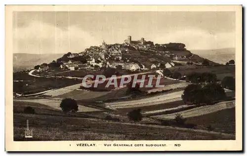 Ansichtskarte AK Vezelay Vue Generale Cote sud Ouest