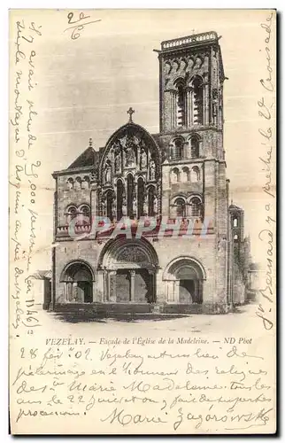 Ansichtskarte AK Vezelay Facade de L eglise de la madeleine