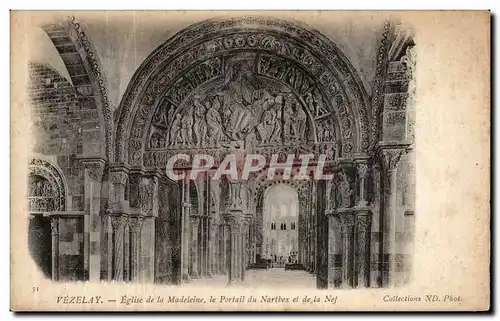 Cartes postales Vezelay Eglise De La Madeleine du Narthex et de la Nef