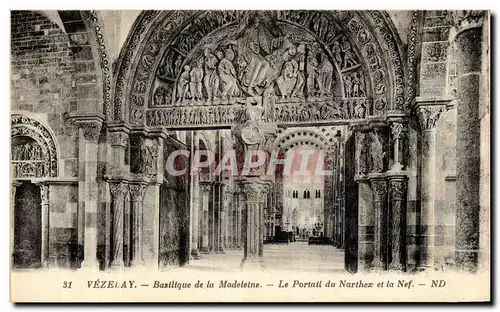 Ansichtskarte AK Vezelay Eglise De La Madeleine Le portail de Narthex et de la Nef