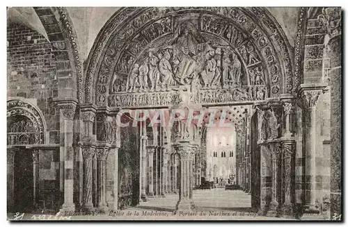 Cartes postales Vezelay Eglise De La Madeleine Le portail de Narthex et de la Nef