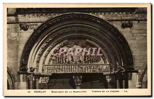 Cartes postales Vezelay Basilique De La Madeleine Tympan de la Facade