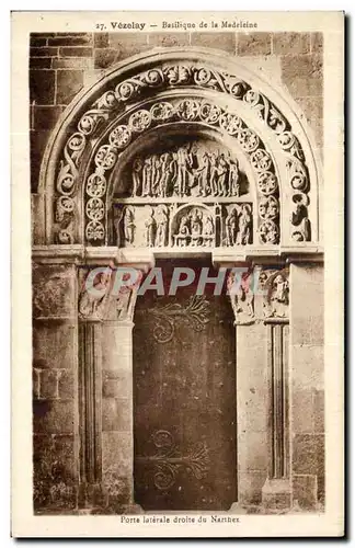 Cartes postales Vezelay Eglise De La Madeleine Portail du Narthex Tympan