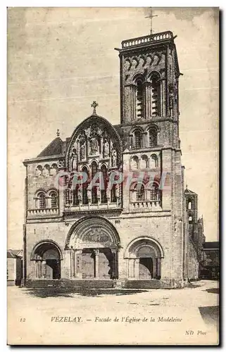 Ansichtskarte AK Vezelay Facade De L Eglise De La Madeleine