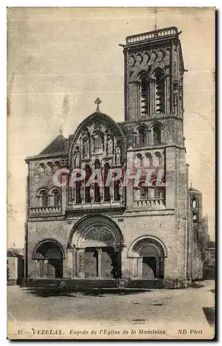 Ansichtskarte AK Vezelay Facade De L Eglise De La Madeleine