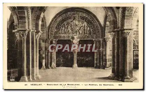 Ansichtskarte AK Vezelay Basilique de la Madeleine Le portail du Narthex