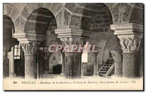 Ansichtskarte AK Vezelay Basilique de la Madeleine Tribune du Narthex Resurrection de Lazare