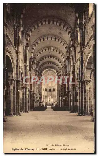 Cartes postales Eglise de Vezelay La Nef