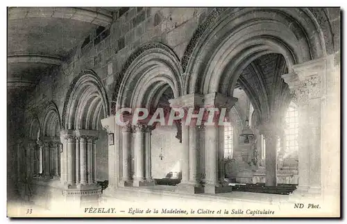 Cartes postales Vezelay Eglise de la madeleine Le cloitre et la salle Capitulaire