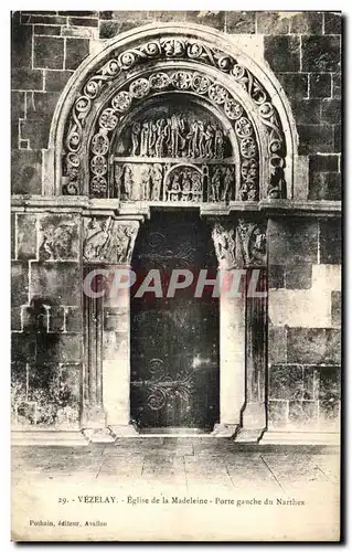 Cartes postales Vezelay Eglise de la Madeleine Porte Gauche du Narthex