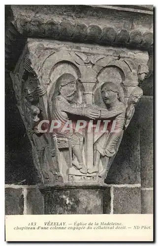 Ansichtskarte AK Vezelay Eglise de la Madeleine Chapiteau d une colonne engagee du collateral droit