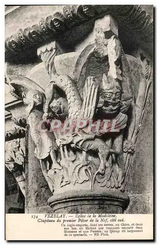 Ansichtskarte AK Vezelay Eglise de la Madeleine Chapiteau du Premier Pilier De la Nef Cote sud