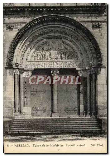 Cartes postales Vezelay Eglise de la Madeleine Portail Central