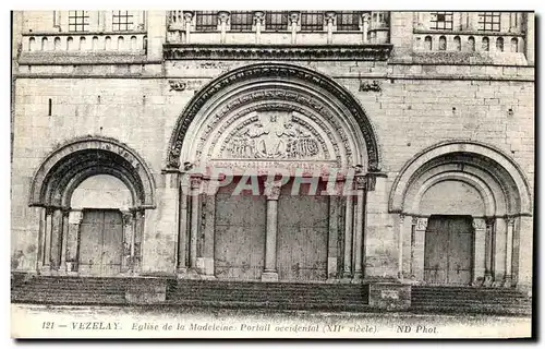 Cartes postales Vezelay Eglise de la Madeleine Portail occidental