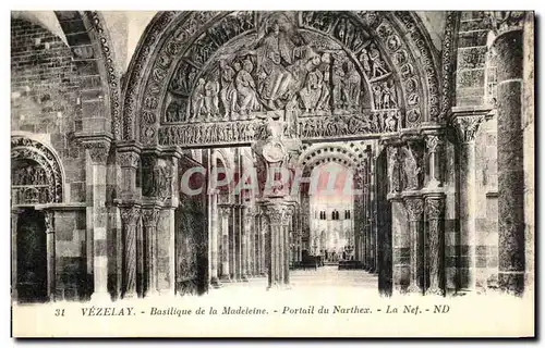 Ansichtskarte AK Vezelay Basilique de la Madeleine Portail du Narthex