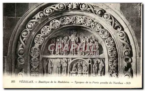 Ansichtskarte AK Vezelay Basilique de la Madeleine Tympan de la Porte Gauche du Narthex