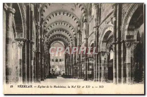 Cartes postales Vezelay Eglise de la Madeleine La Nef