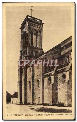 Cartes postales Vezelay Basilique de la Madeleine La Tour Occidentale