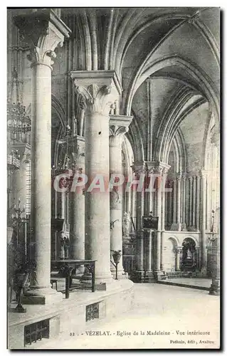 Cartes postales Vezelay Eglise de Madeleine Vue Interieure