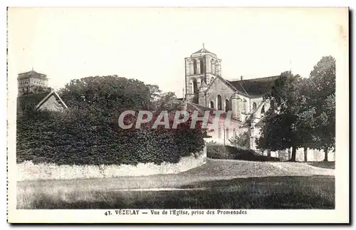 Ansichtskarte AK Vezelay Vue de L Eglise Prise des Promenades