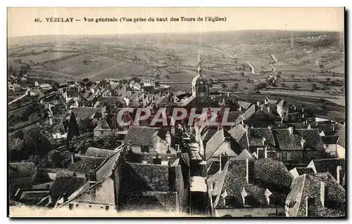 Ansichtskarte AK Vezelay Vue Generale vue prise du haut des tours de l eglise