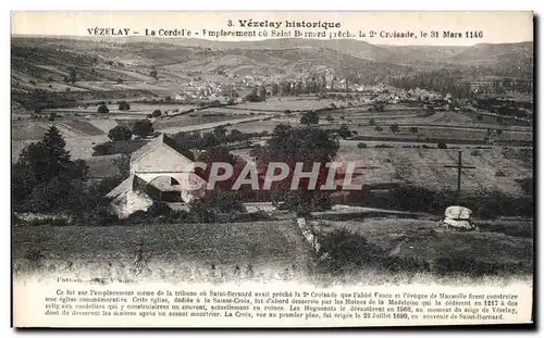 Ansichtskarte AK Vezelay La Cordele Emplacement ou Saint Bernant Precha la 2eme croisade