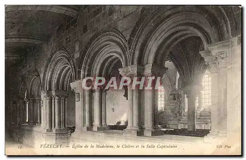 Cartes postales Vezelay Eglise de la Madeleine Le Cloitre et La Salle Capitulaire