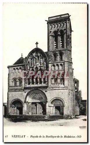 Cartes postales Vezelay Facade de la Basillique de la Madeleine