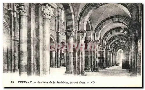 Cartes postales Vezelay Basilique de la Madeleine Lateral Droit