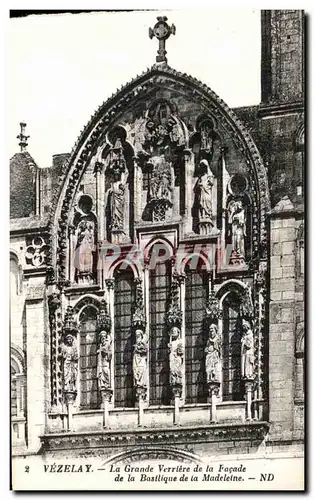 Ansichtskarte AK Vezelay Le Grande Verriere de la Facade de la Basilique de la Madeleine