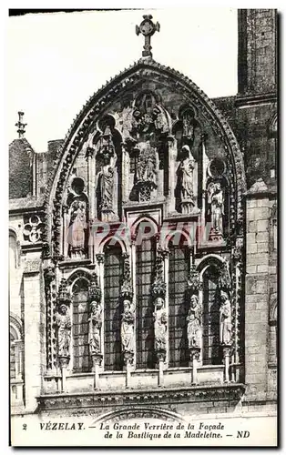 Cartes postales Vezelay Le Grande Verriere de la Facade de la Basilique de la Madeleine