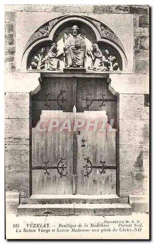 Ansichtskarte AK Vezelay Basilique de la Madeleine Portait Sud La Sainte Vierge et Sainte Madeleine aux Pieds du