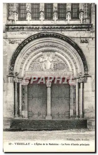 Ansichtskarte AK Vezelay Facade de l Eglise de la Madeleine La Porte d Entree Principale