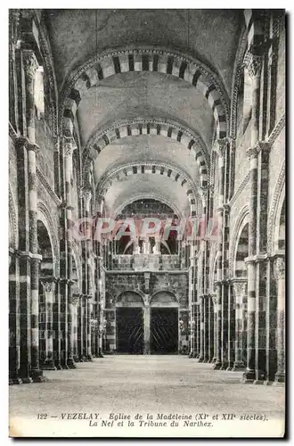 Ansichtskarte AK Vezelay Eglise de la Madeleine le Nef et la Tribune du Narthex