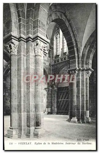 Cartes postales Vezelay Eglise de la Madeleine Interieur du Narthex