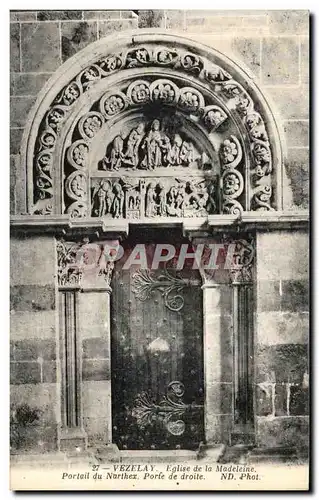 Ansichtskarte AK Vezelay Eglise de la Madeleine Portail du Narthex porte de droite