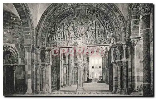 Cartes postales Vezelay Eglise de la Madeleine Portail du Narthex