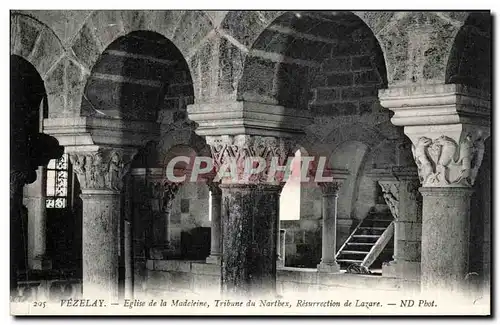 Ansichtskarte AK Vezelay Eglise de la Madeleine Tribune du Narthex Resurrection de Lazare