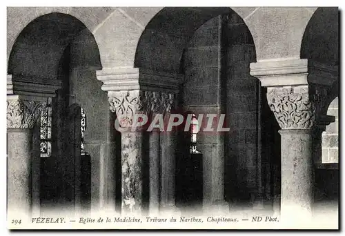 Cartes postales Vezelay Eglise de la Madeleine Tribune du Narthex Chapiteaux