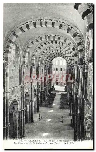 Cartes postales Vezelay Eglise de la Madeleine La Nef Vue de la Tribune de Narthex