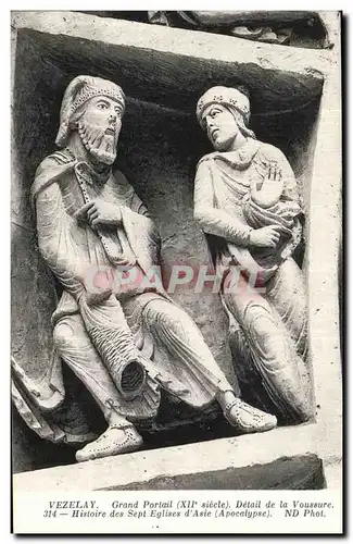 Ansichtskarte AK Vezelay Grand Portail Detail de la Voussure Histoire des Sept Eglises d Asie Apocalypse