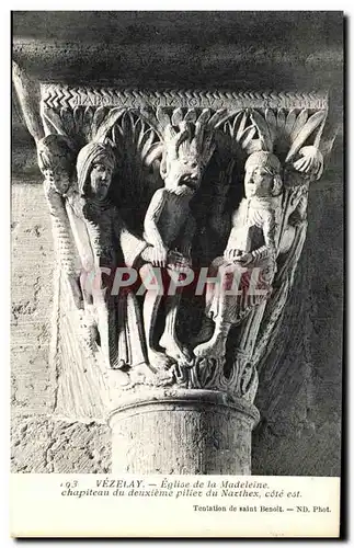 Ansichtskarte AK Vezelay Eglise de la Madeleine Chapiteau du deuxieme pilier du Narthex