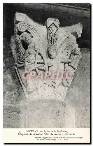 Cartes postales Vezelay Eglise de la Madeleine Chapiteau du deuxieme pilier du Narthex