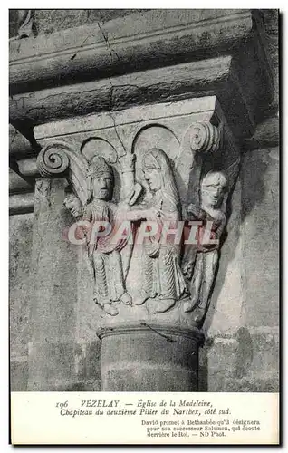 Ansichtskarte AK Vezelay Eglise de la Madeleine Chapiteau du deuxieme pilier du Narthex