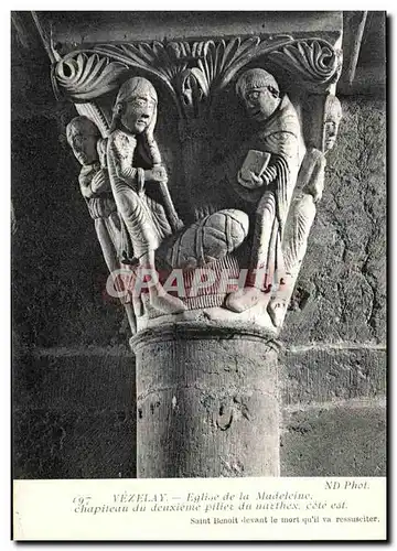 Ansichtskarte AK Vezelay Eglise de la Madeleine Chapiteau du deuxieme pilier du Narthex Saint Benoit